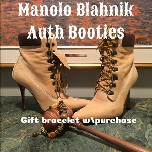 Manolo Blanhnik Timberline Stiletto JLo Booties